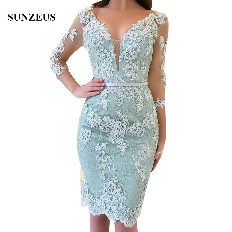 Vestidos De Fiesta Cortos Elegantes Encaje Cuello En V Vestidos De Fiesta Cortos Elegantes Encaje Cuello En V
