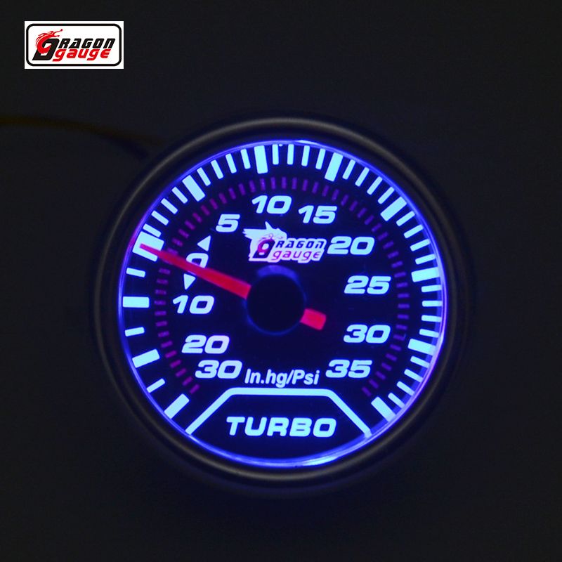 Excellent Boost Pressure Gauge Meter for Auto Car 2 inch 52mm Blue LED Light