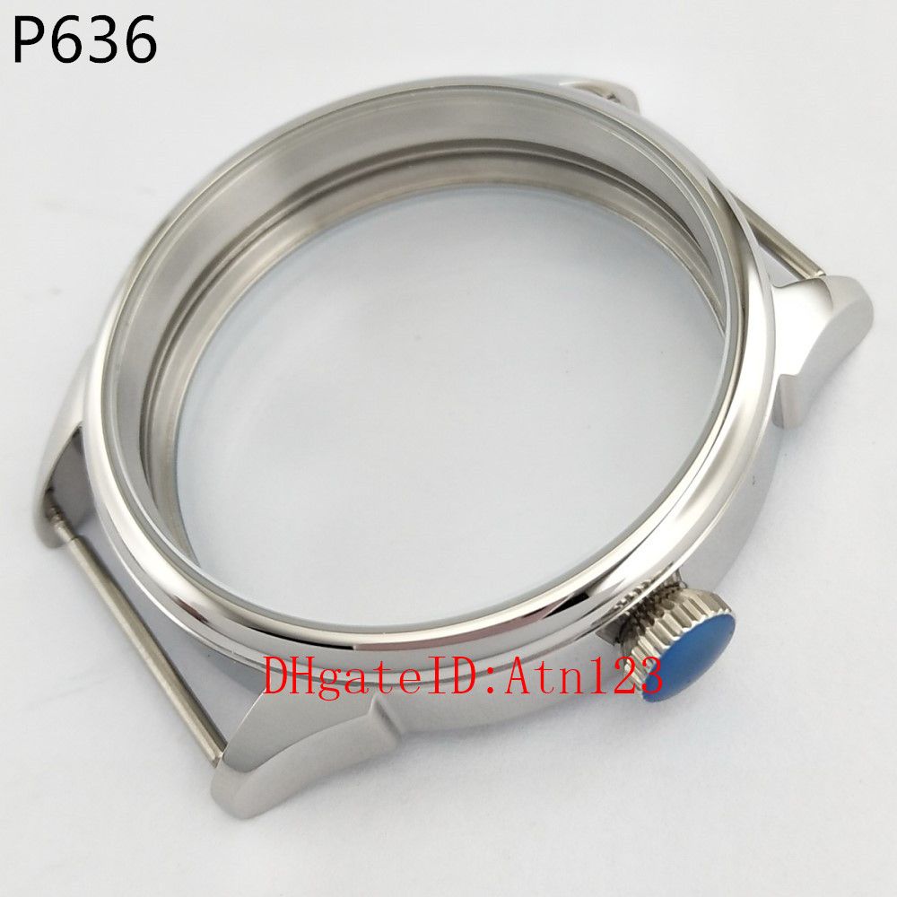 Parnis 44mm Silver 316L Steel Case Fit ETA6497/6498 Seagull ST3600/3620 Movement 