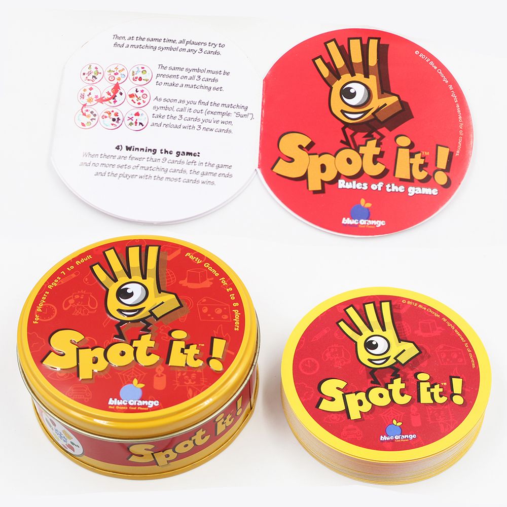 High quality Window box packaging Spot it! Hot selling board game for  Children fun with family gathering Spot it Game cards
