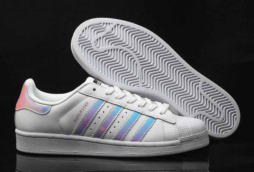 white and gold superstars