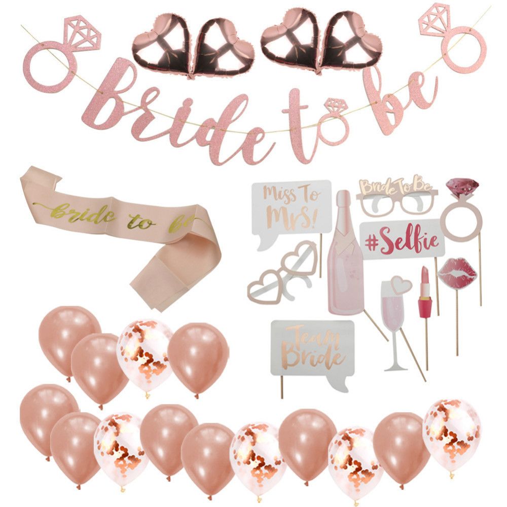 gold bride balloons