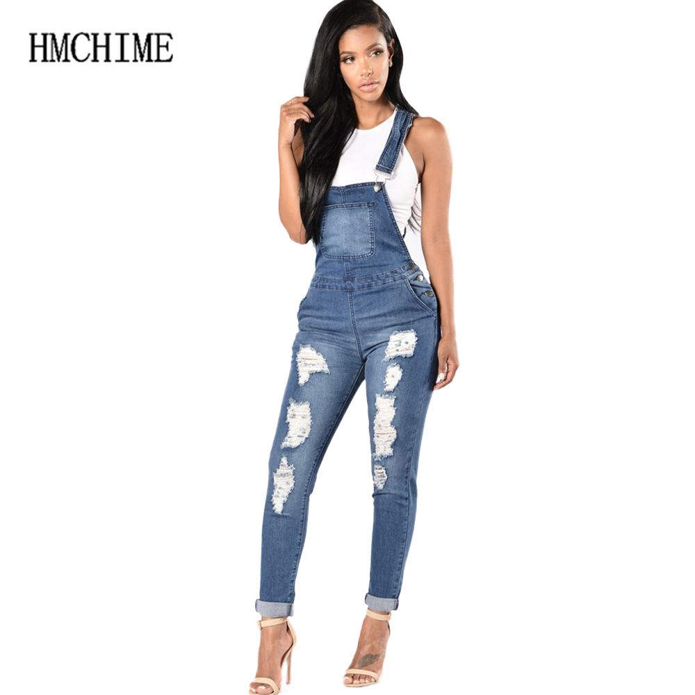 Elastic Fabric Women Suspender Jean 