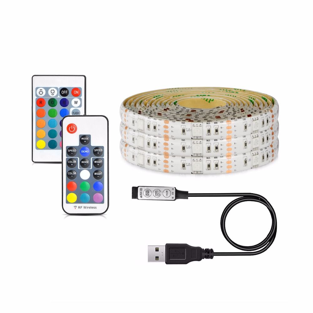 compre dc 5v usb luz led rgb 5050 smd tira de luz led cinta led usb string bias lighting tv de pantalla pc de escritorio monitor lcd lampara de