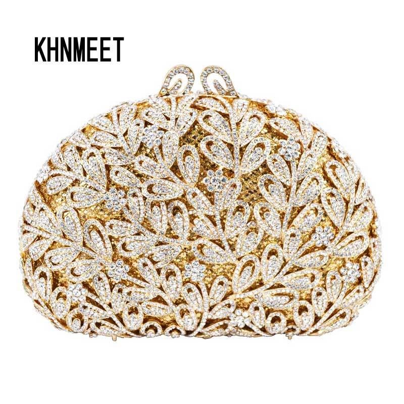 gold rhinestone clutch