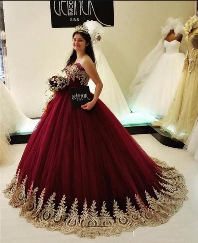 maroon and gold quinceanera dresses