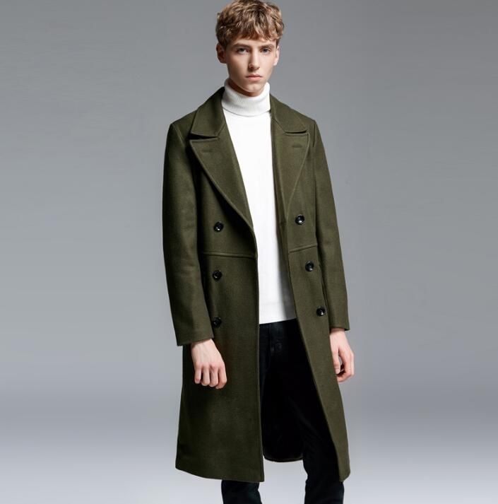 Compre Verde Militar Casual Largo Abrigo De Lana Hombres Gabardinas Abrigo  Abrigo De Cachemir Para Hombre Casaco Masculino Inverno Erkek Inglaterra  Negro A 119,12 € Del Humphray | DHgate.Com