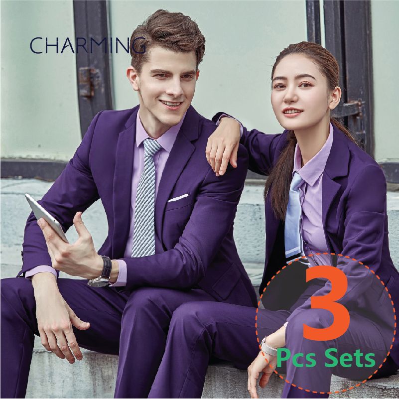 purple business attire