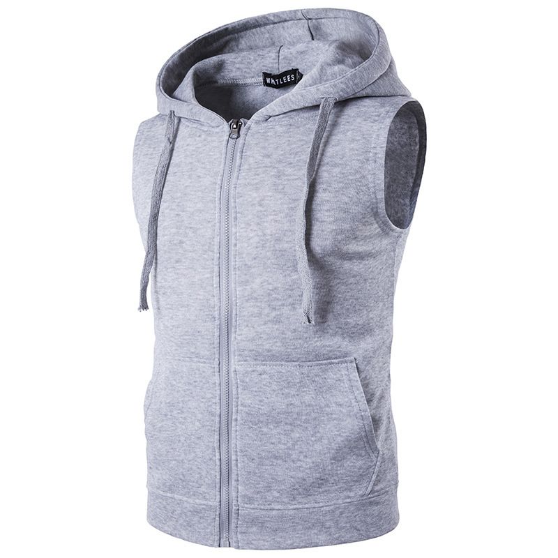 Compre Hombre Fleece Moda Fleece Fleece Plain Fit Capucha Sin Mangas Frente  Zipper Hoody Chaleco Sopleas Sopleas A 15,31 € Del Vikey13 | Es.Dhgate.Com