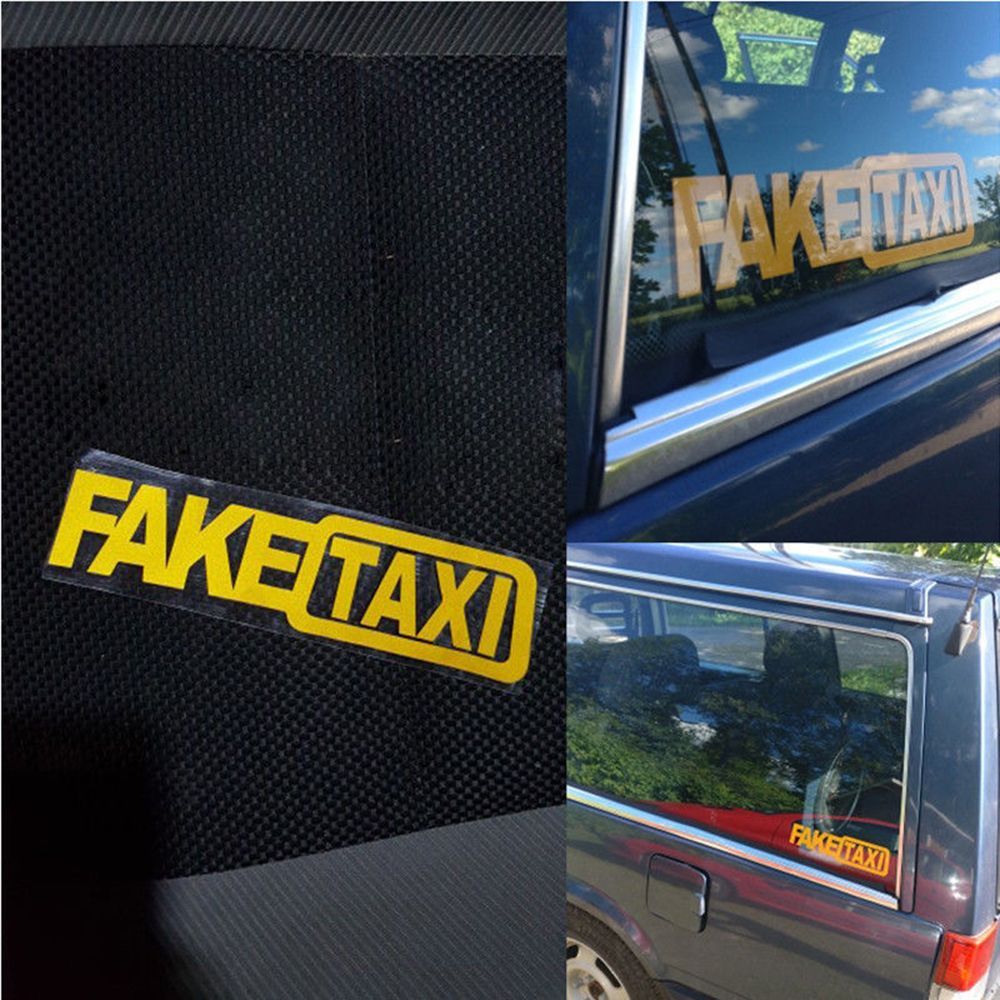 3x Fake Taxi Sticker Vinyl Decal Car Turbo JDM Window Drift Funny Tuning  l R6K2