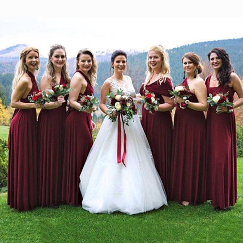 burgundy bridesmaid dresses multiway