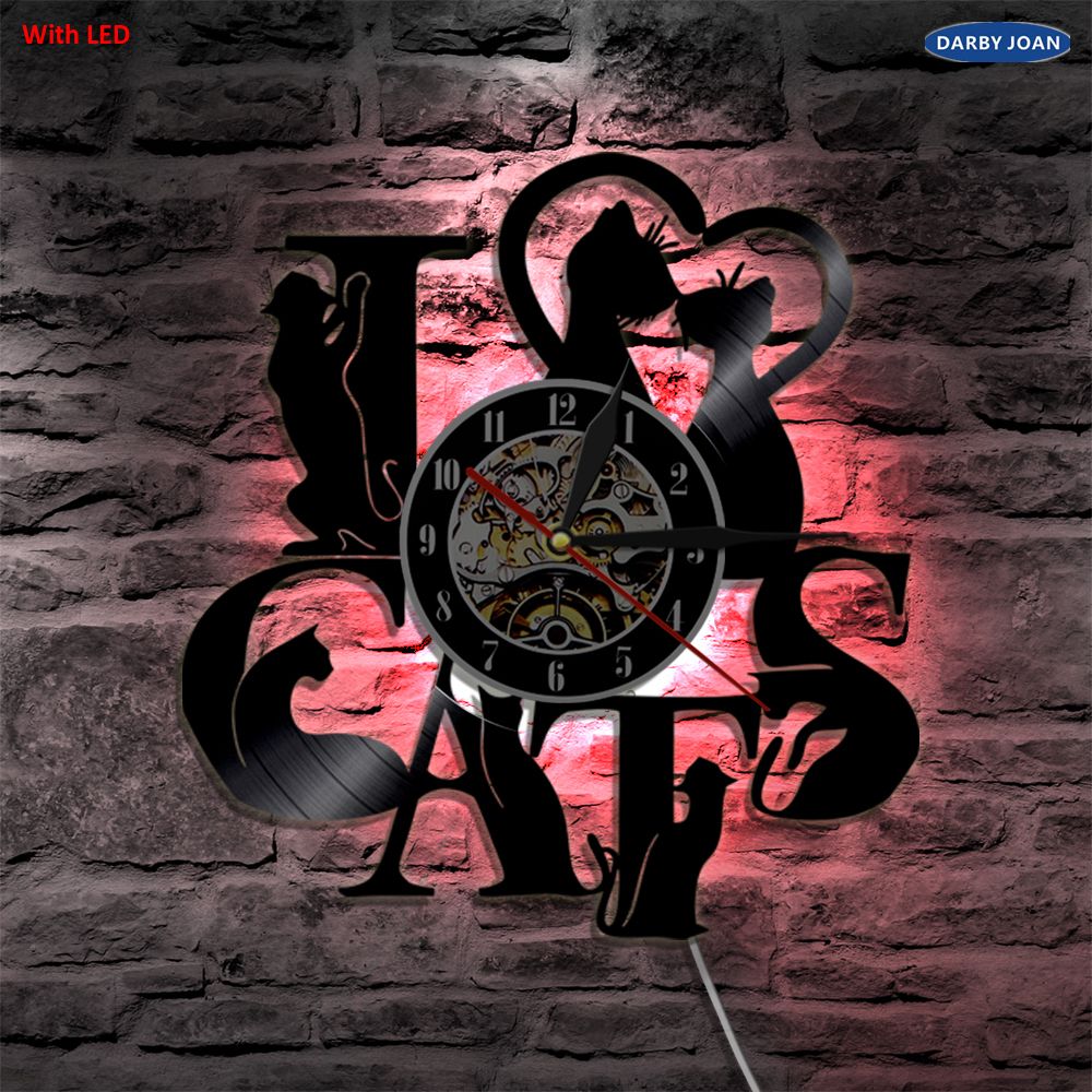 Acheter Jaime Les Chats Cd Vinyle Led Eclairage Horloge Murale Interieur Art Decoration Vintage 3d Suspendu Mur Art Vinyle Lumiere Grand Cadeau De 28 41 Du Dg Fr Dhgate Com