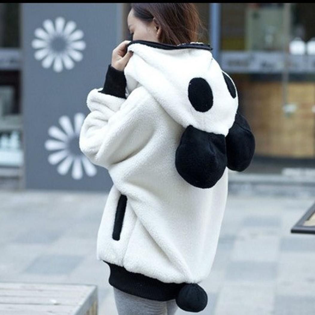 lindo Oso panda sudadera capucha invierno mantenga caliente sudadera con capucha mujer