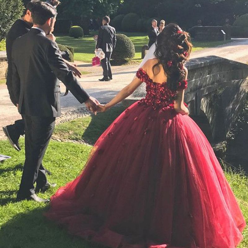 Burgundy Quinceanera Dresses Maroon 