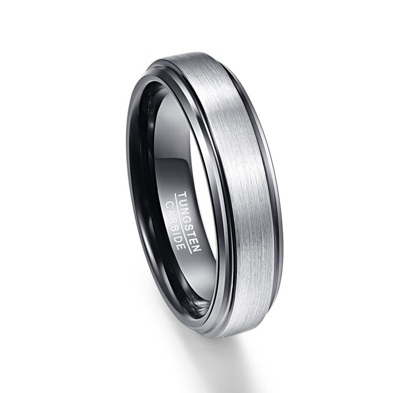 Tungsten Carbide Mens Polished Edged Band 6mm