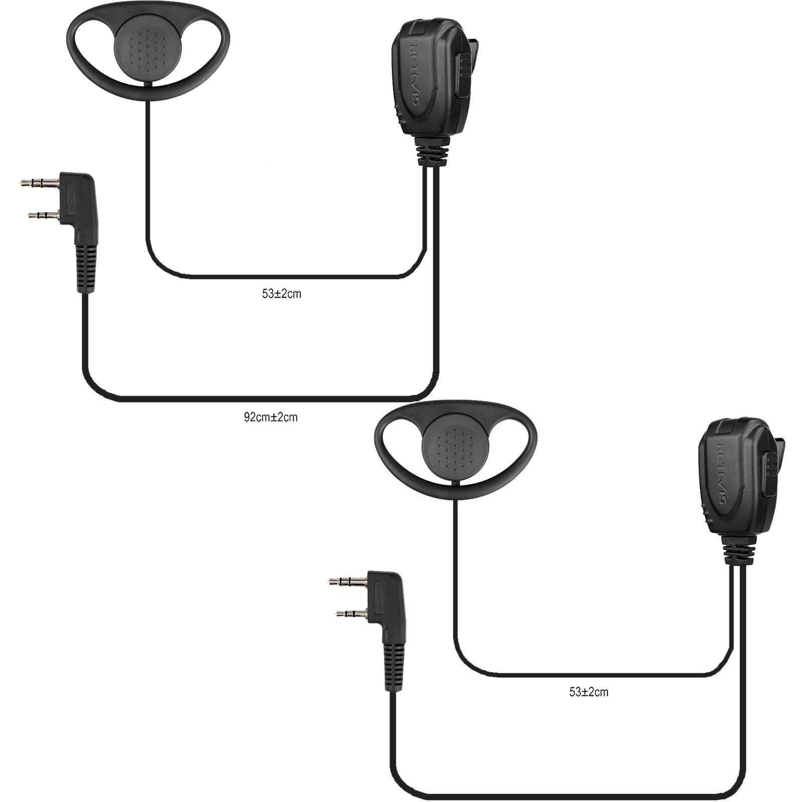 4-Pack Acoustic Tube Earpiece Throat Mic Headset for Retevis H-777 RT-5R RT-5RV
