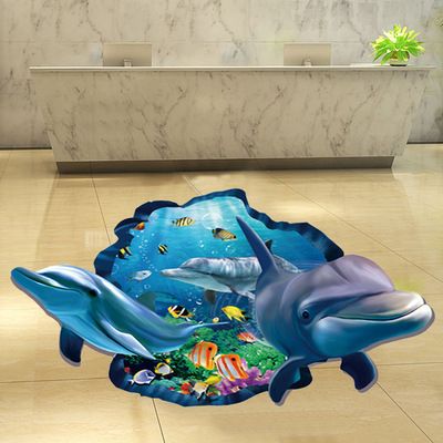 3d Wall Stickers Colorful Dolphin Sharks Home Decoration Living