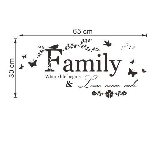 Famille Lettre Art Mots Sticker Mural Maison Salon Decoration Murale Autocollants Citations Amour Ne Termine Pas