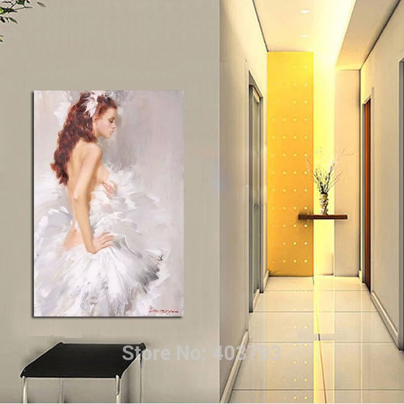 2020 100 Hand Painted Figure Portrait Canvas Art Oil Painting White Dress Girl Dancer Home Decoration Wall Decor From Paintingart2017 35 02 Dhgate Com