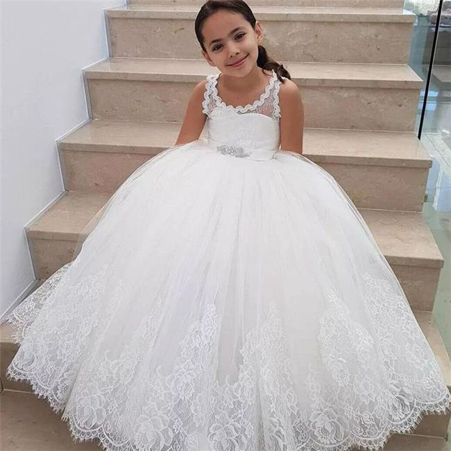 ivory princess flower girl dress