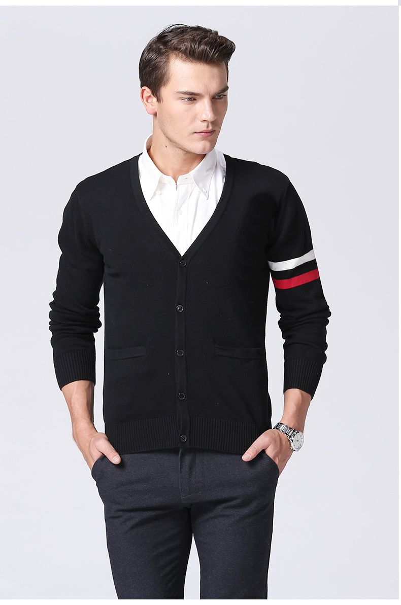 polo and cardigan