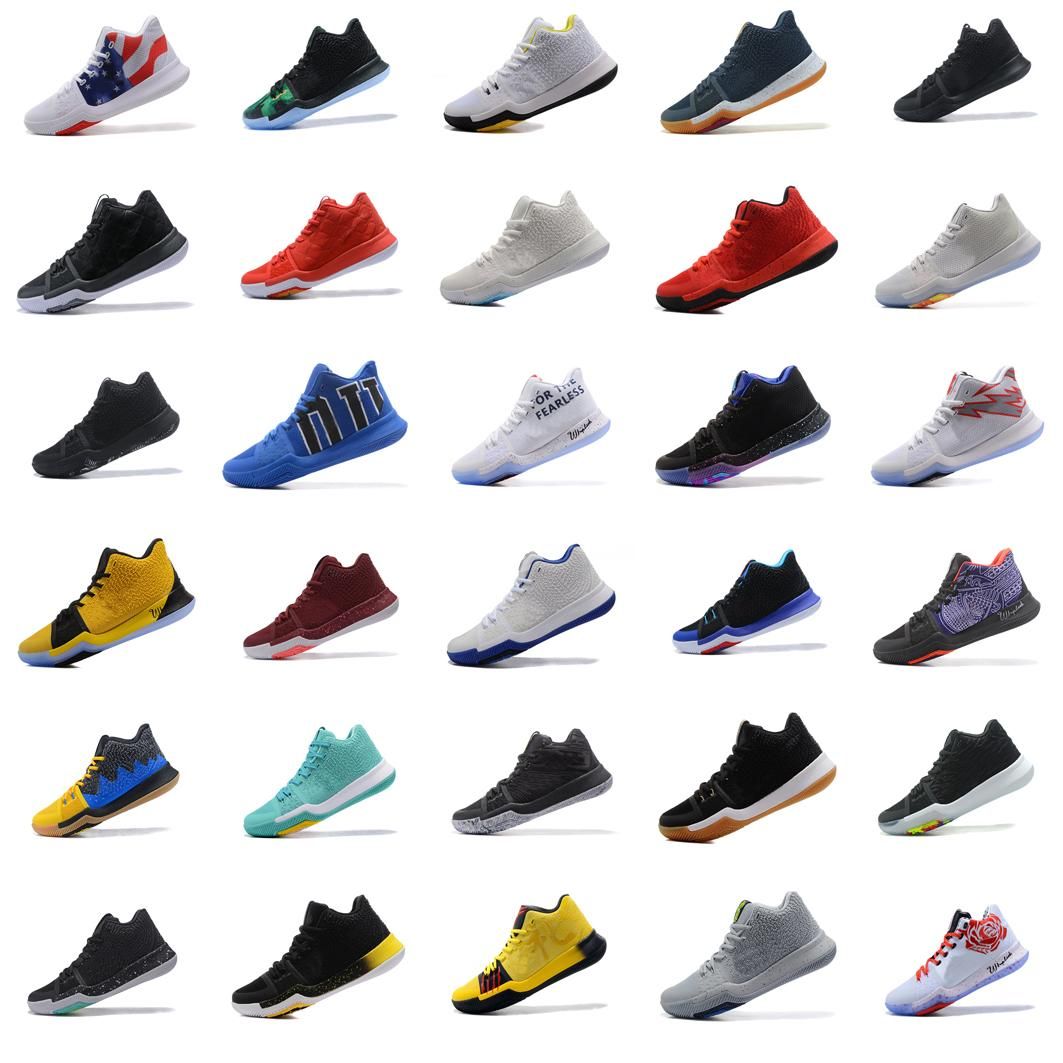 kyrie irving shoes red white and blue