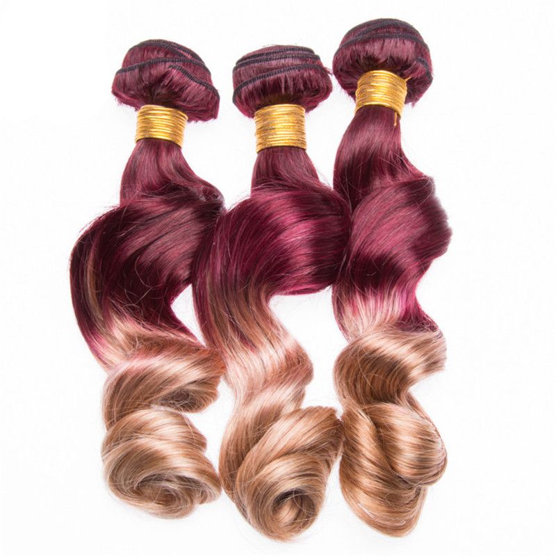 2019 New Arrive 99j And 27 Honey Blonde Ombre Hair Weaves Two Tone
