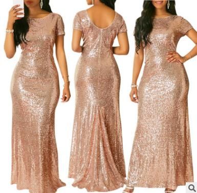 short sleeve bling bling maxi dress