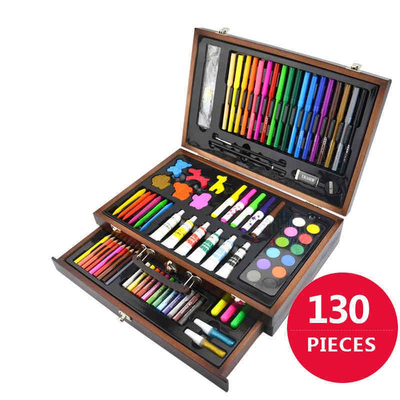 Acheter 130 Pièces De Crayons à Dessin Crayons De Couleur Crayons Crayon Cas Art Peinture Ensemble Pour Enfants Enfants Avec Cas En Bois Art Dessin