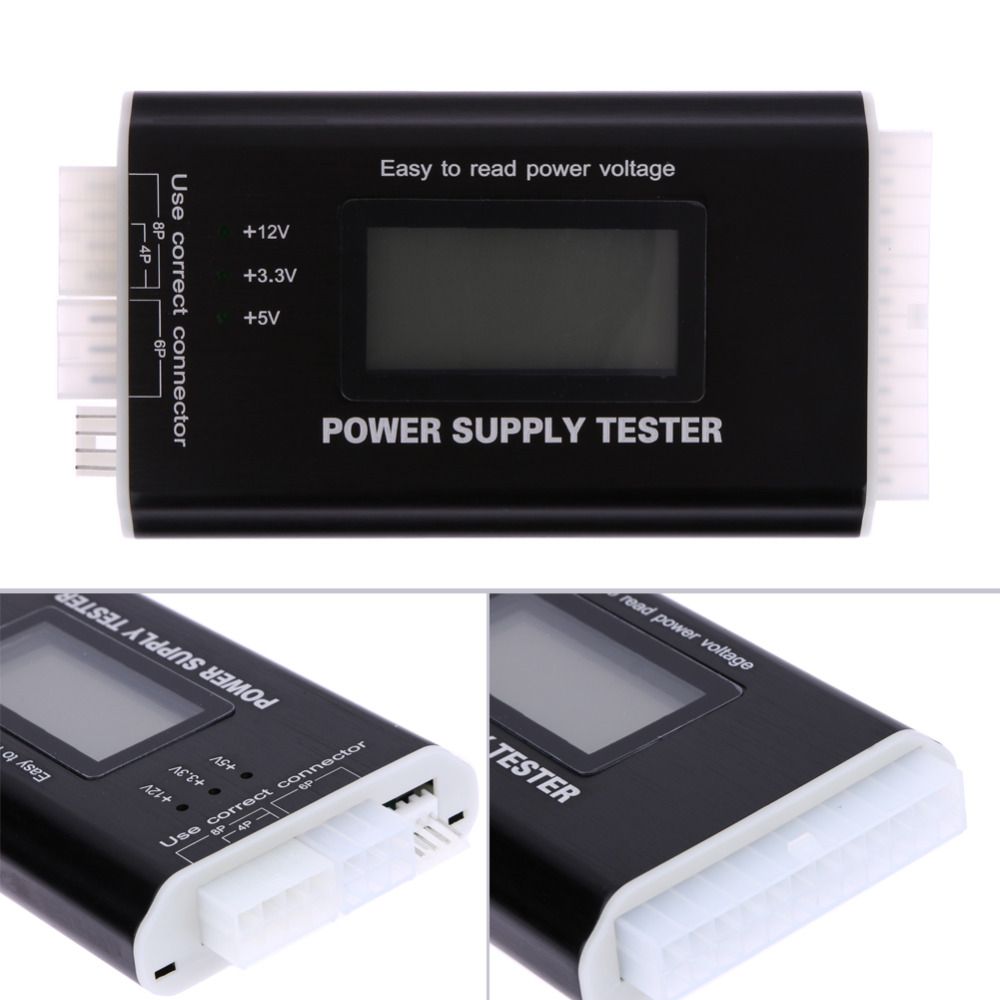 2021 Digital LCD PC Computer PC Power Supply Tester 20/24 Pin 4 PSU