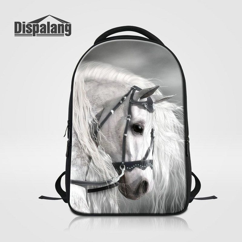 Teens Girls Boys Backpack Horse Print Shoulder Bookbag School Satchel Daypacks