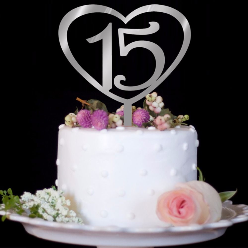 Wood Number Styling 15th 25th 30th 50th Birthday Cake Topper Party