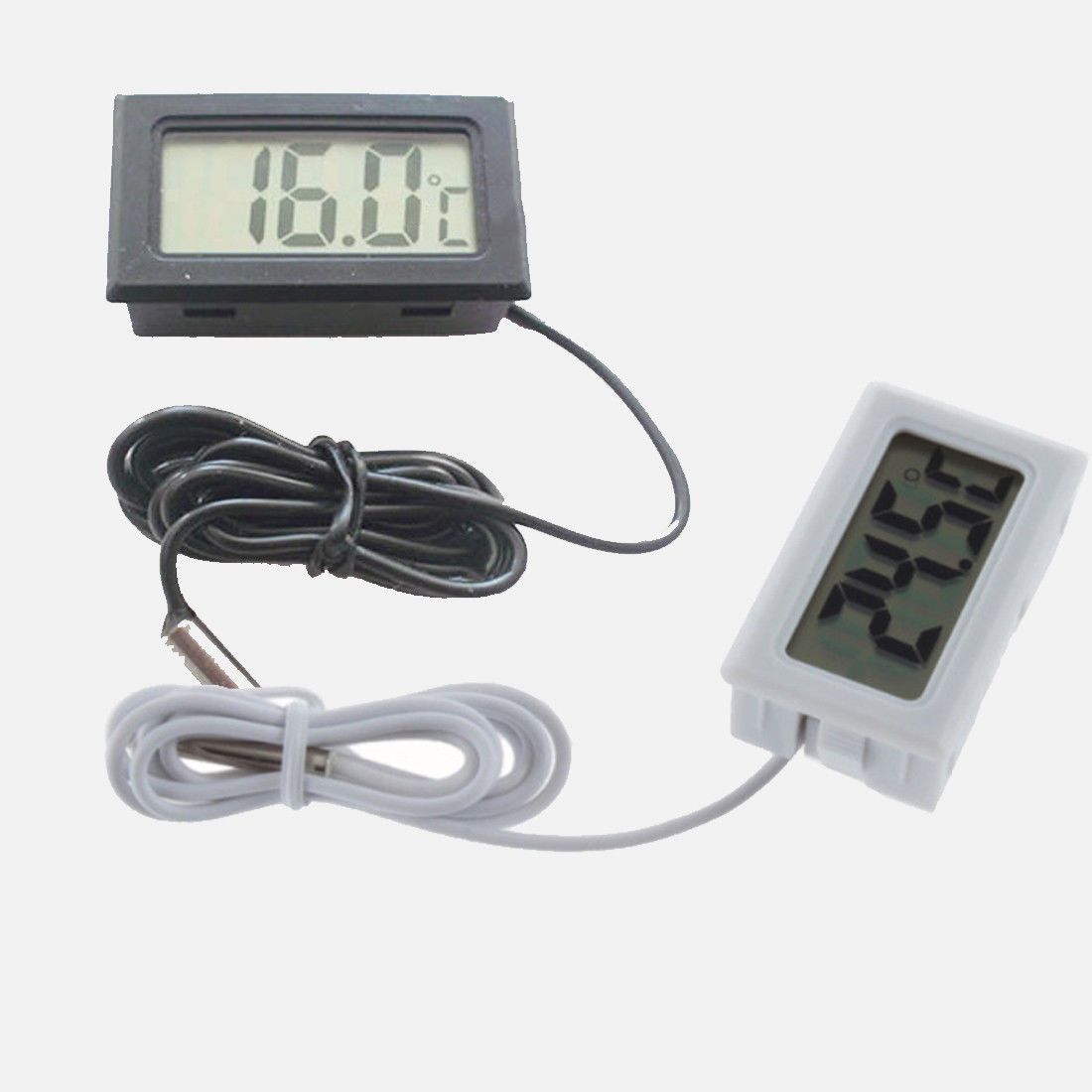 Digital LCD Display Humidity Meter Thermometer Temp Sensor With Probe Indoor New