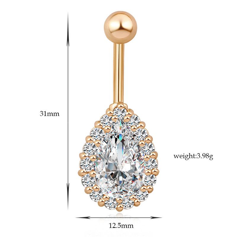 Ombligo oro Style con circonita gota