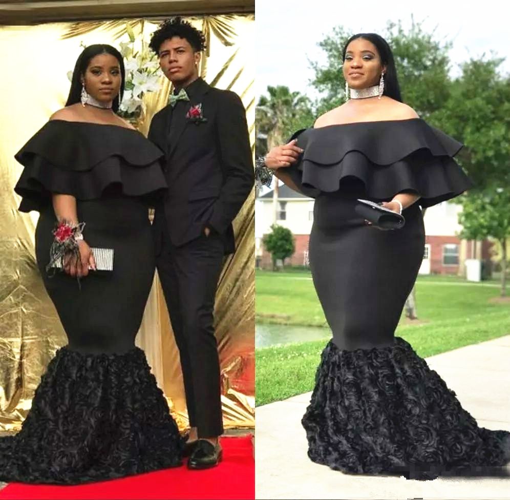 plus size black mermaid gown