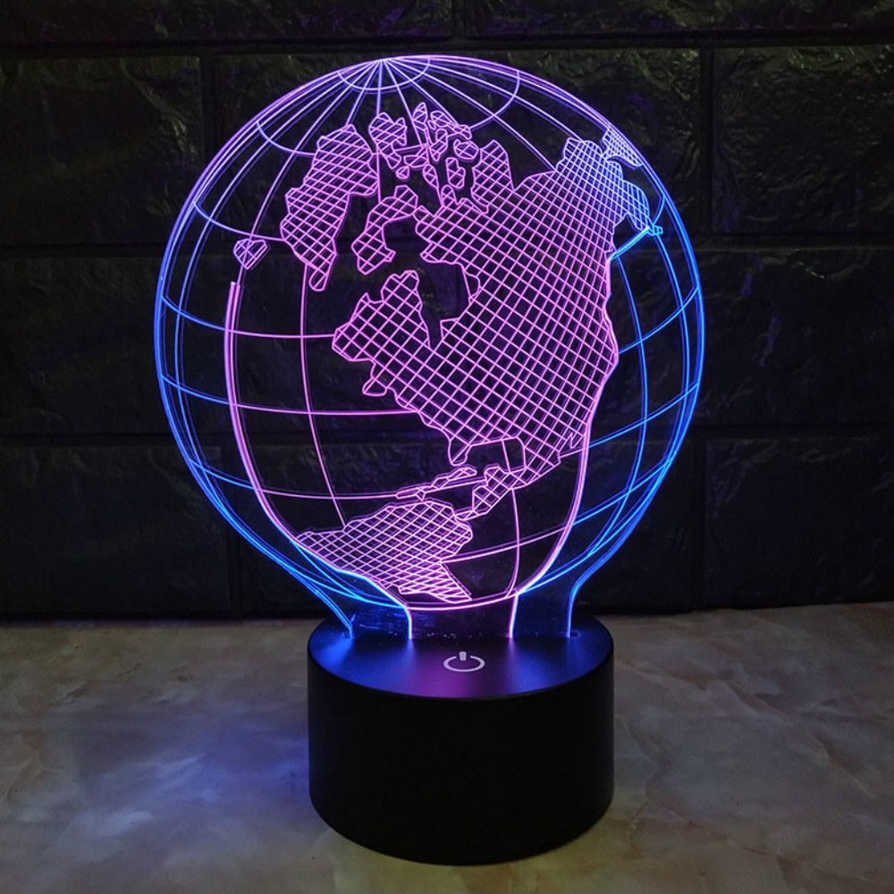 Acquista Doppio Colore Globo Terrestre 3d Led Visivo Colorato Illusione Night Light Table Bambino Che Dorme Di Notte Della Lampada Del Capretto Del Bambino Le Vacanze Allingrosso Dropshipping A 16 74 Dal