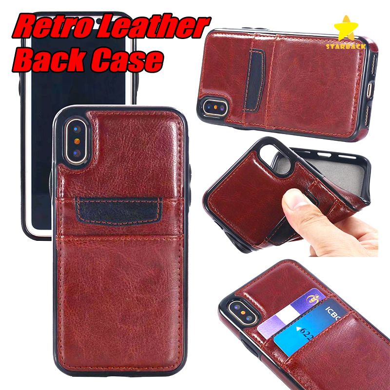 For IPhone X IPhone 8 Plus Phone Case Leather TPU Back Cover Wallet