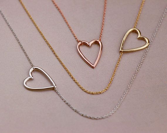 30 piezas de oro/plata pequeña línea de corte hueco amor collares de  corazón de alambre