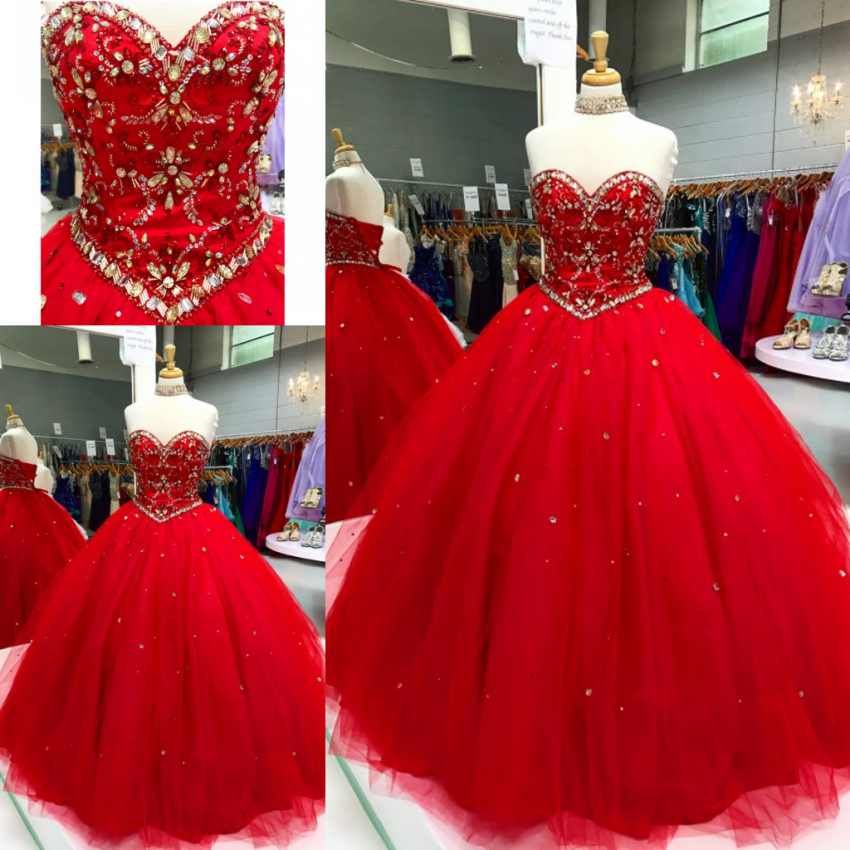 red sweet sixteen dresses