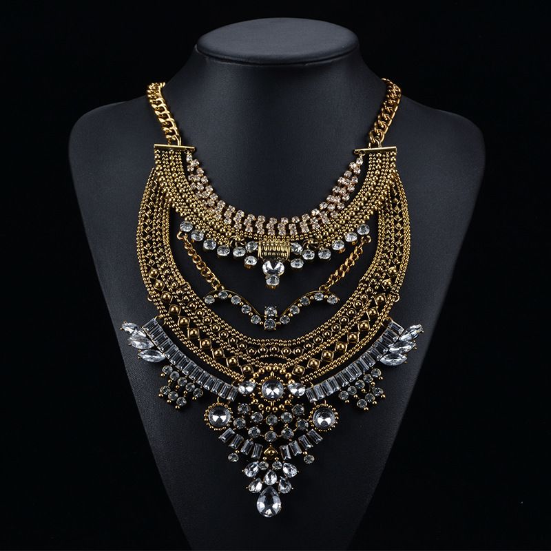 Nueva Exageración Rhinestone Collares Grandes Colgantes Collar Declaración Collares Accesorios de Moda