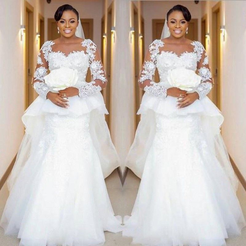 peplum wedding dress plus size