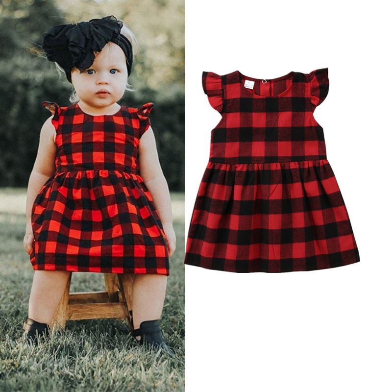 red plaid baby dress