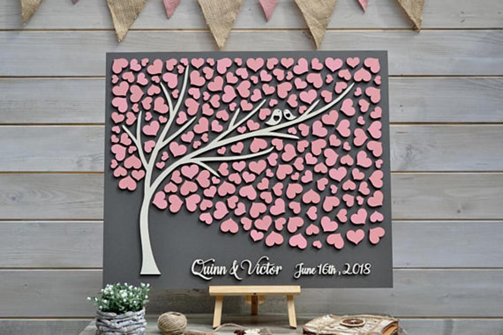 2020 Personalized 3d Wedding Guest Book Unique Guestbooks Tree Custon Heart Guestbook Ideas Rustic Bridal Shower Party Guestbook From Haolinwedding 105 18 Dhgate Com
