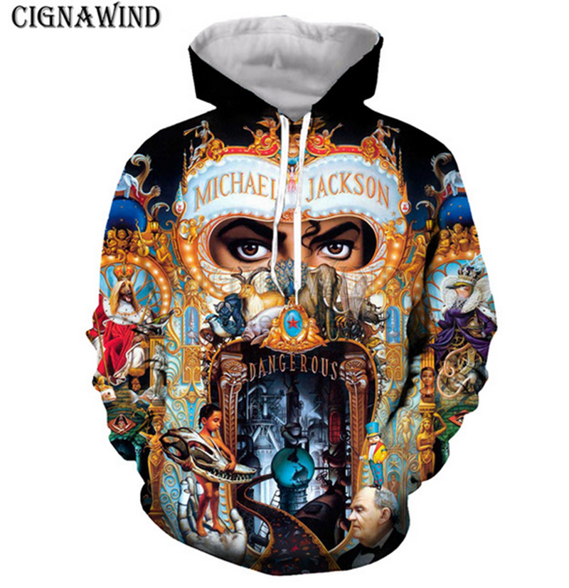 Recién michael jackson del álbum peligroso sudaderas con hombres mujeres suéteres 3D imprimir moda hip estilo streetwear tops