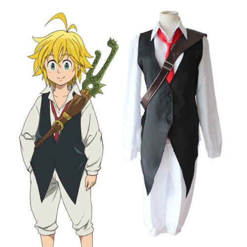Men The Seven Deadly Sins Cosplay Halloween Party Anime Uniform Suit Outfit backpack pants Unisex Costume Men The Seven Deadly Sins Cosplay Halloween Party Anime Uniform Suit Outfit backpack pants Unisex Costume