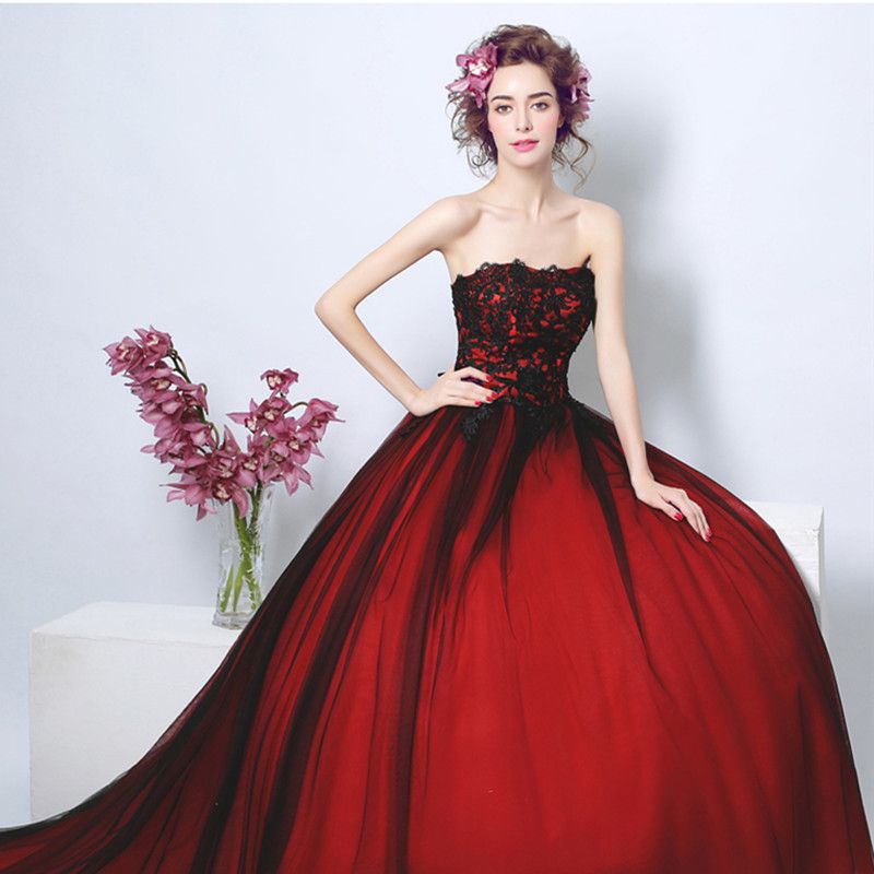 black and wine dress