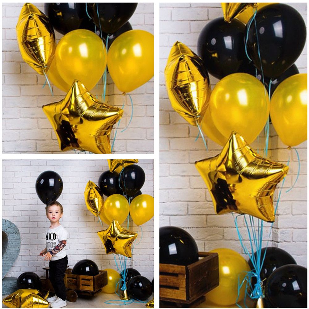 JeVenis Set di 24 forniture per feste per il 50 ° compleanno nero e oro per tavolo 