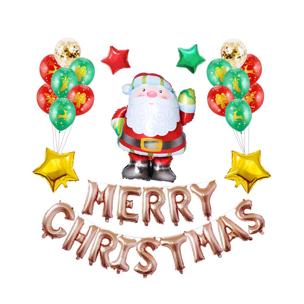Party Supplies Merry Christmas Foil &amp; Plain Balloons for Xmas Party Decor 6A Balloons