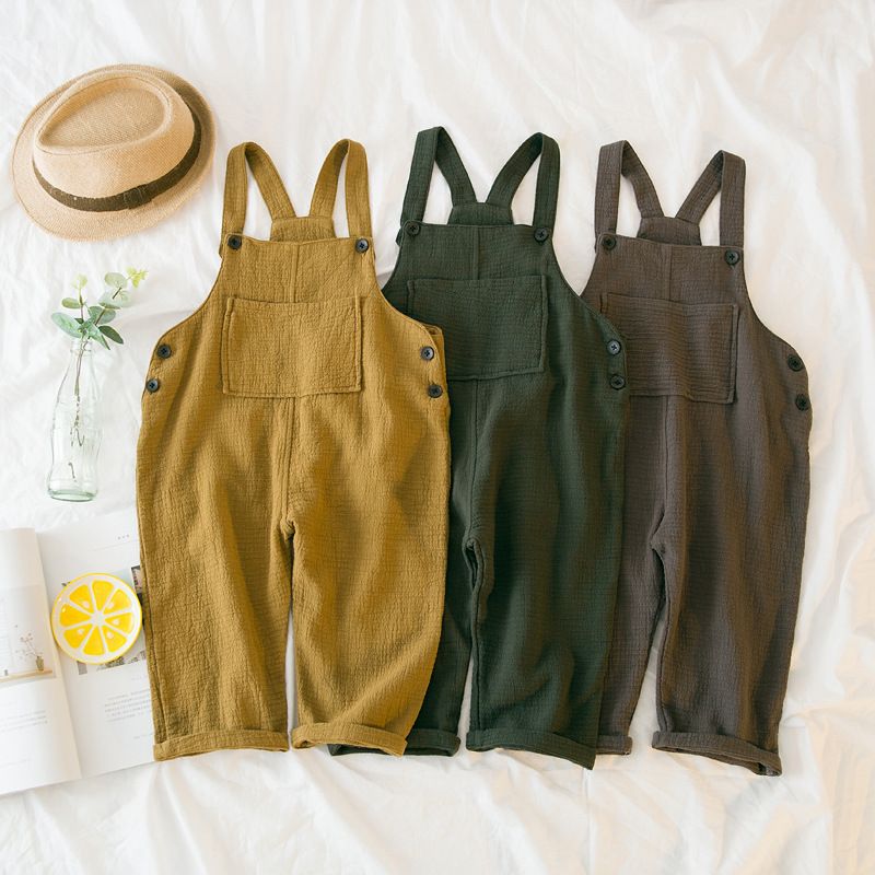 boys linen overalls