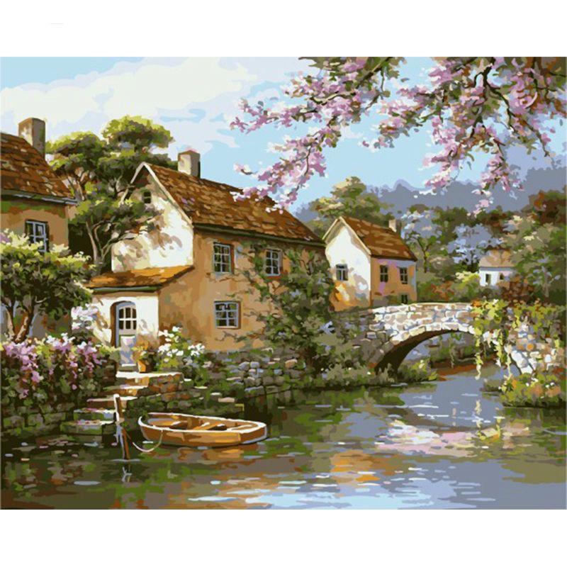 Unframed DIY Painting By Numbers Landscape Kits Acrylic Paint Canvas Modern Wall Unframed DIY Painting By Numbers Landscape Kits Acrylic Paint Canvas Modern Wall